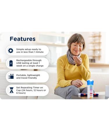 Talking Pill Cap with 7 Compartments - Smart Bluetooth Reminder USB Rechargeable Free App | International Shipping - Buy Online on GoSupps.com