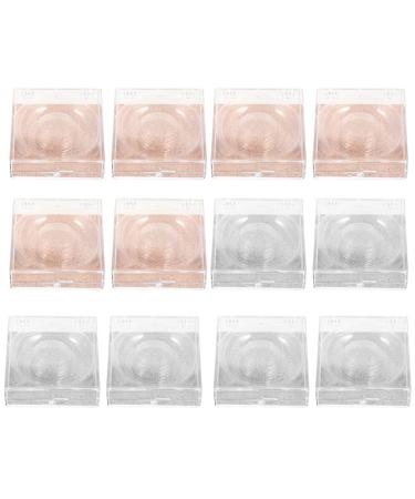 Square Stand Empty Lash Case 12Pcs Round Glitter Eyelash Box Plastic Clear False Eyelashes Storage Case False Lashes Holder Storage Box Place Eyelashes Tool for Women Girls Box Organizer Assorted Color