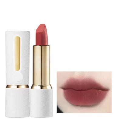 Non-Stick Waterproof Lip Balm Women's Non-Stick Cup Waterproof Matte Lipstick Silky Velvet Lip Gloss Non-Transferable Lipstick Long-Lasting Waterproof Non-Stick Cup Lip Gloss (836 Almond Milk Tea)