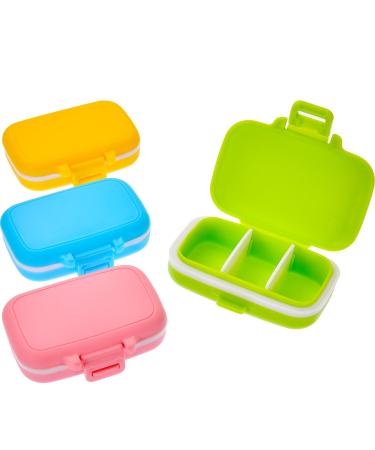 4 Pack Small Pill Cases Waterproof 3 Removable Compartments Pill Organizer Plastic Pill Box Travel Medicine Pill Holder for Daily and Travel Use
