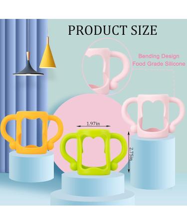 4 PCS Baby Silicone Bottle Handles - Soft Lightweight Holder for Self-Feeding - Easy Grip for Small Hands - Blue, Green, Pink, Orange - Buy Online on GoSupps.com