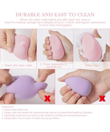 AUAUY 6 Pcs Makeup Sponges Blender Set 4 Pcs Professional Beauty Sponge Foundation Blending Blender with 1 Sponge Holder 1Powder Puff Multi-colored Makeup Sponges for Cream Liquid and Powder 4pcs-Mixed color - Buy Online on GoSupps.com
