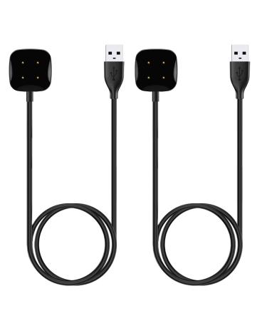 KIMILAR (2 Pack) Charger Compatible with Fitbit Sense/Fitbit Sense 2, Fitbit Versa 3 / Fitbit Versa 4, Replacement Charging Charger Cable Compatible with Fitbit Versa 4 / Fitbit Sense 2 Smartwatch