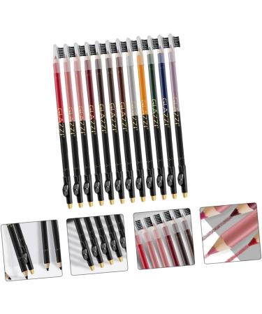 FOYTOKI 12pcs Lip Liner Eyeliner Gel Eyeliner Cosmetic Supplies Eyebrow Pencil Waterproof Makeup Tool Wood - Buy Online on GoSupps.com