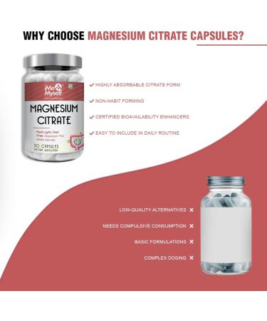 Magnesium Citrate Capsules - 30 Count | for Daily Wellness - Buy Online on GoSupps.com