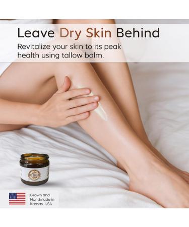 Grass Fed Beef Tallow Balm - 4 oz - Made in USA - Organic Grass Fed and Finished Tallow - Moisturizing Skin Care Lavender - Buy Online on GoSupps.com