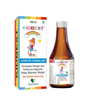HealthBest Kidbest Appetite Stimulant Syrup for 3-13 Yrs Kids | Syrup | Each 200ml
