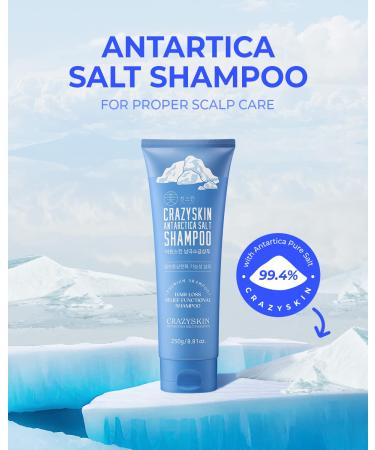 CRAZY SKIN Antarctica Sea Salt Scalp Ice Shampoo | Clarifying & Exfoliating for Healthy Hair Growth | 250ml for Dry Itchy & Oily Scalp - Buy Online on GoSupps.com