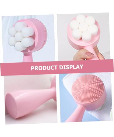 Didiseaon Facial Scrubber Double Sided Facial Cleansing Brush Face Exfoliation Brush Silicone Facial Face Exfoliator Face Cleansing Tool Face Wash The Face 3D Fiber Wool Washing Device Pink - Buy Online on GoSupps.com