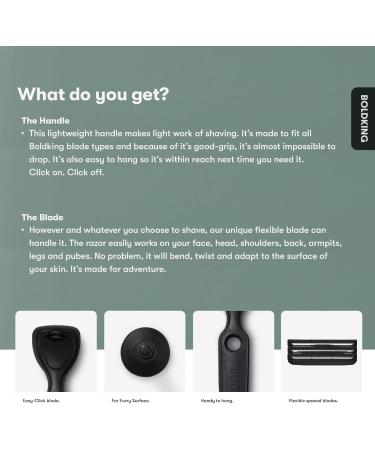 BOLDKING RAZOR FOR MEN | blade for normal skin | flexible with 3-layer razor blades | safety for beard head shoulders back intimate shaving | wet razor with suction cup holder - Buy Online on GoSupps.com