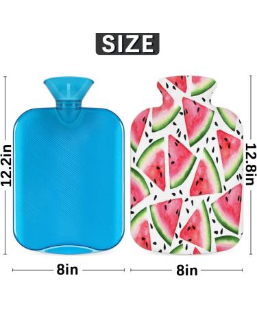 Cozy Heat Bottle with Fluffy Watermelon Cover - 2L Pain Relief for Back Neck & Shoulders - Red/Pink - Buy Online on GoSupps.com