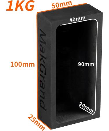 MakGrand 1Kg Graphite Ingot Mold for Melting Aluminum Copper Silver Gold- 4 x 2 x 1 Inch - Buy Online on GoSupps.com