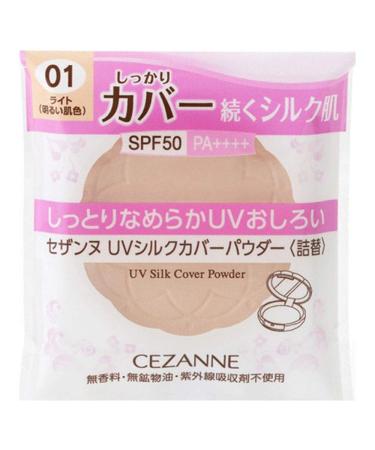 Cezanne Make Up Silk Face Powder Refill - 01 Light (Green Tea Set)