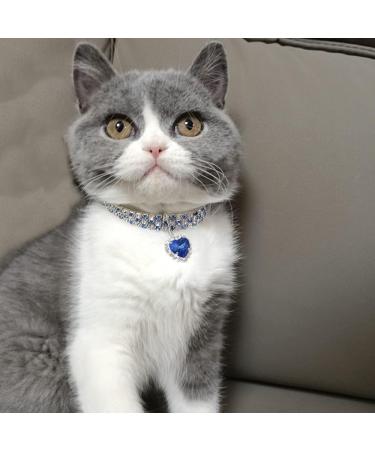 Rayminsino Rhinestone Pet Collar - Adjustable Elastic with Peach Heart for Kittens & Medium Dogs in Pink Red White - Buy Online on GoSupps.com