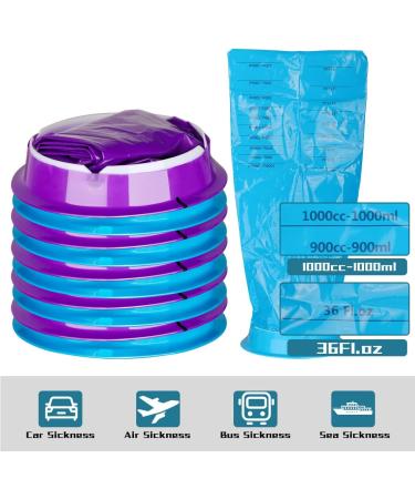 Disposable Vomit Bags 1000ml - 16 PCS High Density Emesis Bags for Car & Travel - Motion & Morning Sickness - Buy Online on GoSupps.com