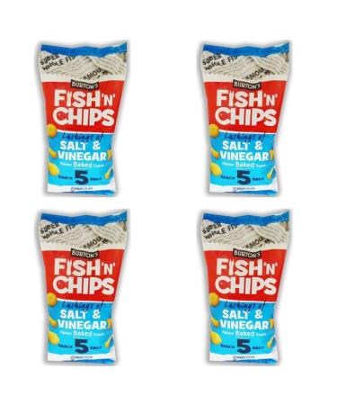 Burton's Fish & Chips Salt & Vinegar Delicious Baked Snack Treat | abFinds Mug (4 Pack)