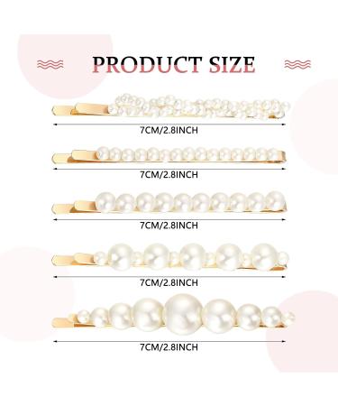 Elegant 5-Piece Artificial Pearl Hair Clips | Bridal Hair Accessories for Women & Girls - Buy Online on GoSupps.com