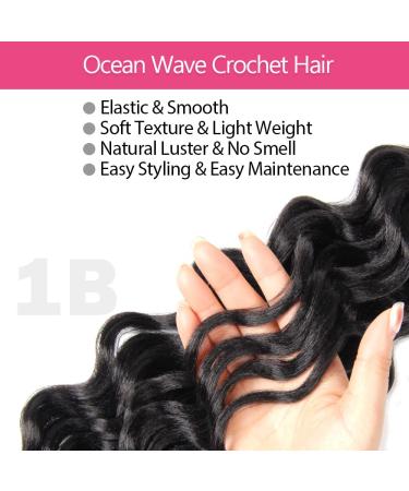 Niseyo NU Short Ocean Wave Crochet Hair 9 Inch 8 Packs - Synthetic Black Wavy Crochet Braids 1B(Natural Black) - Buy Online on GoSupps.com