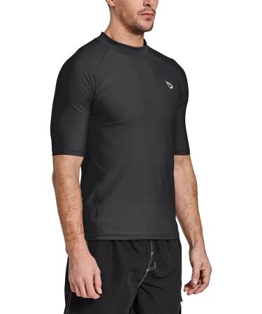 BALEAF Men's UV Protection Shirt - UPF 50+ Short Sleeve Rashguard for Swimming & Diving - Black - Buy Online on GoSupps.com