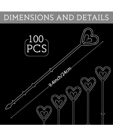100 Plastic Floral Picks - Heart Shape Flower Place Card Holder for Wedding & Party Decor - Buy Online on GoSupps.com