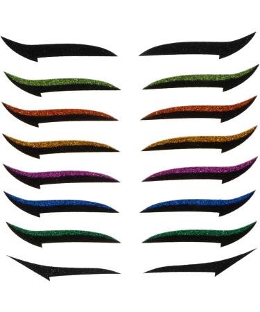 PLAFOPE 72 Pairs Glitter Eyeliner Reusable Eyeliner Sticker Instant Eyeliner Stickers Double Side Tape - Buy Online on GoSupps.com