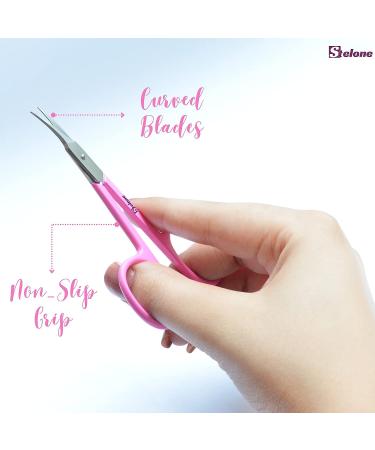 Stelone Premium Cuticle Scissors - Small Curved Stainless Steel Beauty Scissor for Women - Buy Online on GoSupps.com