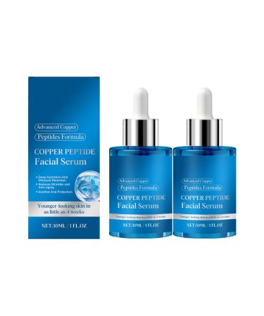 Yoelau Blue copper peptide and plant extract face serum 30 ml brightening and firming face fluid light daily moisturizer under-eye and neck care (2)