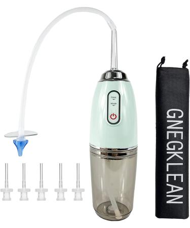GNEGKLEAN Electric Ear Flushing Kit for Adults - Premium Automatic Ear Wax Removal Device with 3 Modes and 6 Tips - Safe, Effective, and Reusable (Green) - Buy Online on GoSupps.com