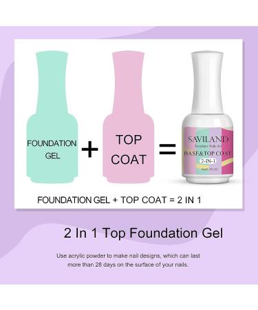 SAVILAND Dipping Powder Liquid Set - 2 in 1 Base & Top Coat with Activator 15ml - Fast Dry Dip Nail Kit | No Lamp Needed - Buy Online on GoSupps.com