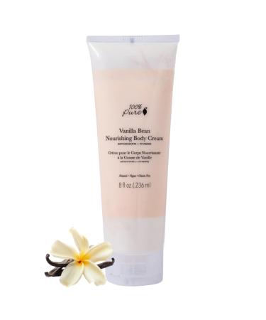 100% PURE Nourishing Body Cream Vanilla Bean Lotion Luxurious Dry Skin Hydration & Replenishment Natural Anti-Aging Moisturizer & Skincare for All Skin Types Women & Men - Vegan - 8 oz Vanilla Bean 8 Fl Oz (Pack of 1)