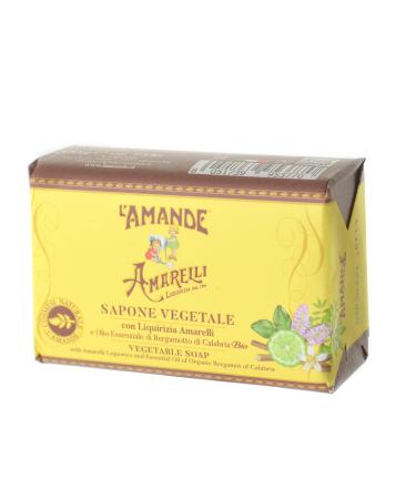 L'Amande ALMOND - Gentle Vegetable Hand Soap for Sensitive Skin with Licorice and Bergamot Essential Oils Calming and Soothing Against Irritations Moisturizing Cleansing Soap with Citrus Scent 200g