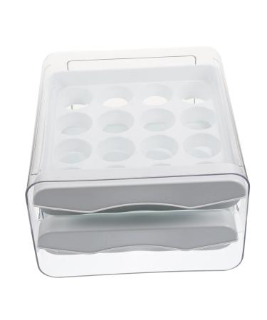 Angoily Egg Storage Box Plastic Container Fridge Accessories Egg Rack Refrigerator Plastic Pp White Egg Tray White 21.5x22.5x14cm