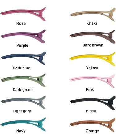 iZhuoKe Matte Colorful Hair Sectioning Clips - Set of 12 Non-slip Duckbill Hairpins for Women, Girls, and Salon Hairdressers | 5.85 inch - Buy Online on GoSupps.com