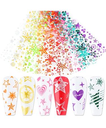 Nail Stickers Nail Art Decoration Nail Water Sticker Heart Shape Nail Sticker Pentagram for Women Girls BJ