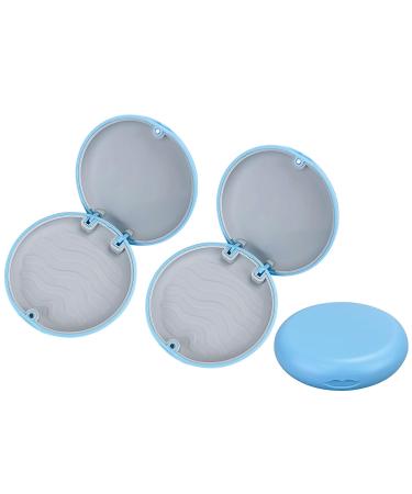 YOUYA DENTAL Aligner and Retainer Case 2PCS Solid Orthodontic Aligner Retainer Case Denture False Box Mouthguard Case Holder Protective Case for Oral Care Dentisty - Blue 2PCS Blue Aligner Case without mirror
