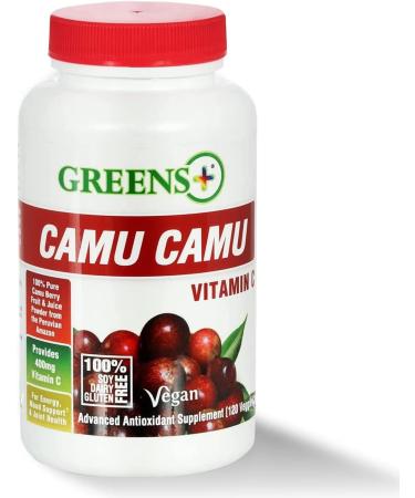 Greens+ Advanced Multi Raw Superfood Powder Healthy Organic Blend Non-GMO Soy/Dairy/Gluten Free Camu Camu Vitamin C Supplement Pure Berry SuperFruit 400mg Vitamin C 120 Veggie Capsules - Buy Online on GoSupps.com