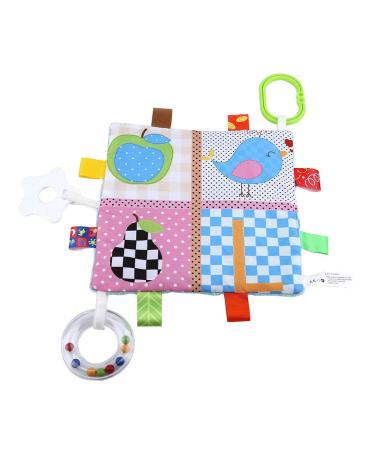 Baby consoling tagging ceiling ultra -like square plush baby pharmen towels cute cartoon childhood diseases towels soothing pacifier safety ceiling towel with bite ring (#2)