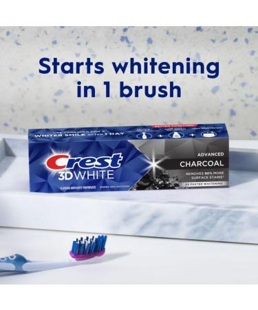 Crest 3D White Advanced Charcoal Teeth Whitening Toothpaste with Fluoride 3.3 oz Pack of 3 - Buy Online on GoSupps.com