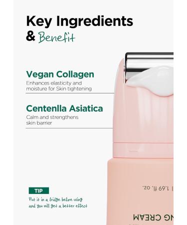 bewants Gua Sha Neck Cream Roller Korean Neck Cream with Massage Roller Rapid Lift Neck Serum Roll On Moisturizer for Tightening Skin with Centella Asiatica (1 Pack) 01 Lifting Cream 1 Pack - Buy Online on GoSupps.com