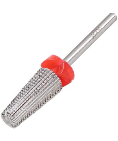 PANA Nail Carbide 5 in 1 Bit - Two Way Rotate use for Both Left and Right Handed - Fast Remove Acrylic or Hard Gel - 3/32 Shank - Manicure  Nail Art  Drill Machine (Fine - F  Silver)