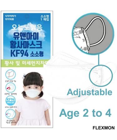 Buy KF94 Kids Face Masks (Pack of 10) - 3-Layer Protective Masks for Ages 2-4 - Made in Korea - White - International Shipping Available - Buy Online on GoSupps.com