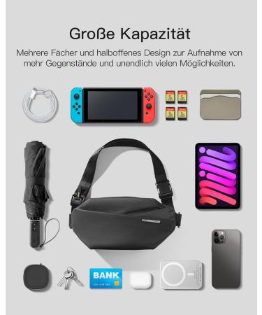 Inateck Compact Bunkbag 4L - Stylish Waterproof Sling Bag for Men & Women | Ideal Crossbody Shoulder Bag for Travel School & Hiking - Buy Online on GoSupps.com