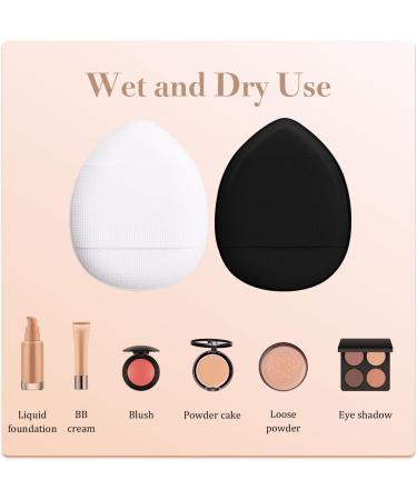 Sibba 2-Piece Loose Powder Puffs with Finger Holder - Soft Makeup Setting Triangle Face Cushion for Beauty Blender - Portable Cosmetics Sponge for Foundation - Small Head Storage Brush Included - Buy Online on GoSupps.com