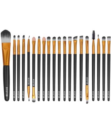 MUJGAN 20 Pieces Makeup Brush Set Professional Face Eye Shadow Eyeliner Foundation Blush Lip Makeup Brushes Powder Liquid Cream Cosmetics Blending Brush Tool (Black) - Buy Online on GoSupps.com
