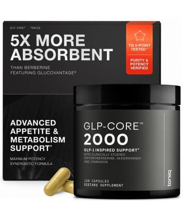 GLP-CORE - GLP-1 Supplement for Women and Men GLP1 Support with GlucoVantage 200 mg Dihydroberberine 10 B TFU Heat-Stable Akkermansia 1 g Inulin 30 Servings 120 Count (Pack of 1)
