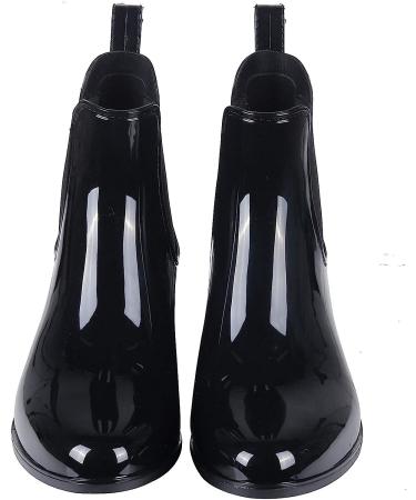 Evshine Women's Lightweight Chelsea Rain Boots - Size 9 Black | Waterproof Ankle Booties - Buy Online on GoSupps.com