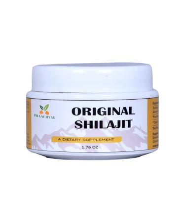 PRAACHYAE - Pure SHILAJIT Organic Himalayan Resin Authentic Natural for Digestive & Immune Support | Brain Focus | Energy Booster | Contains Fulvic Acid 84+ Trace Minerals | High Potency Vegan 50gm