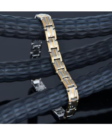 Vicmag Titanium Steel Magnetic Bracelet for Women - Crystal Design (3 Link Gold) - Ultra Strength Magnetic Gift with Removal Tool - Buy Online on GoSupps.com