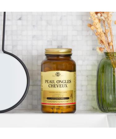 Solgar Skin Nails Hair - Beauty - Essential Nutrients: Zinc Vitamin C Amino Acids Copper - Patented Form of MSM - Food Supplement - Bottle of 120 tablets - Buy Online on GoSupps.com