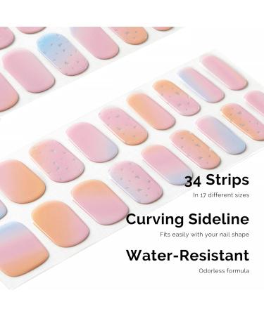 NAILOG Semi Cured Gel Nail Strips 34 pcs Salon-Quality Gel Nail Stickers Long Lasting Nail Wraps for Women with Soft Gel Finish Daydream - Buy Online on GoSupps.com